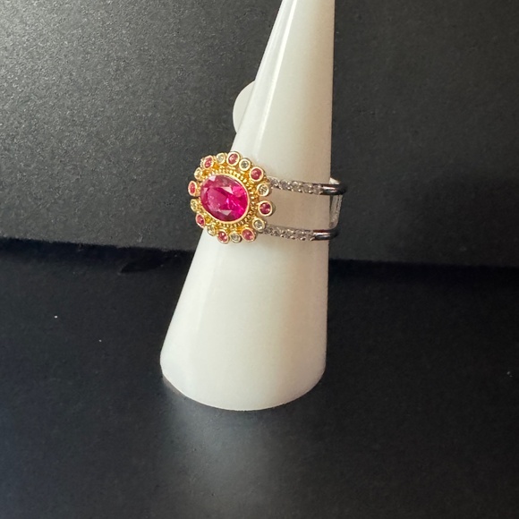 Bomb Party 'The Daphne Ring' RBP4560 - Ruby Cubic Zirconia Size 8 - Picture 4 of 6